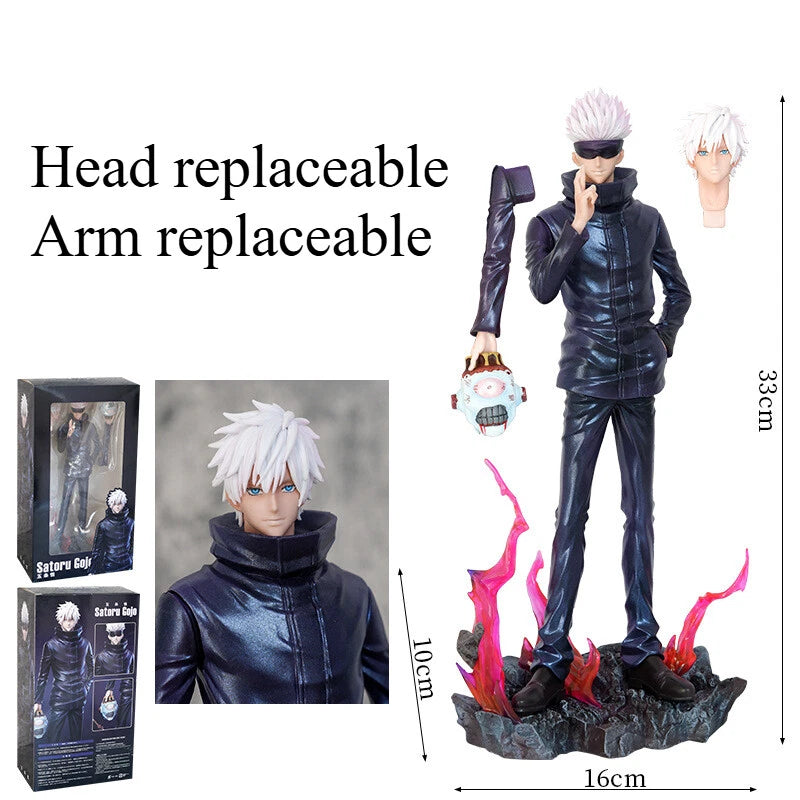 34cm Anime Jujutsu Kaisen GK Gojo Satoru Double-headed Figure Statue Boxed Gift 34cm Anime Jujutsu Kaisen GK Gojo Satoru Double-headed Figure Statue Boxed Gift